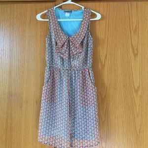 Fishbowl sheer lined apple print dress, small